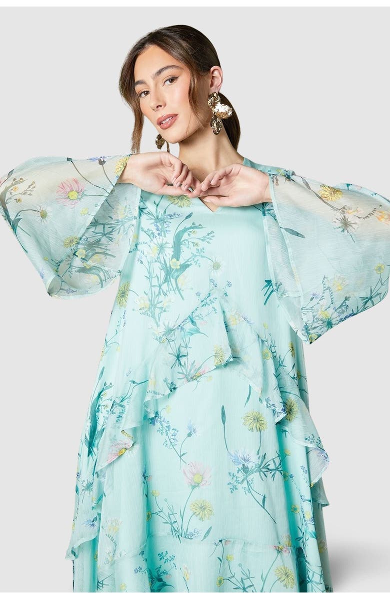 Coast Volume Frill Maxi Dress, Alternate, color, Sage