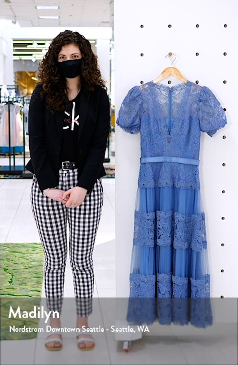 Embroidered Lace Tiered Midi Dress, sales video thumbnail