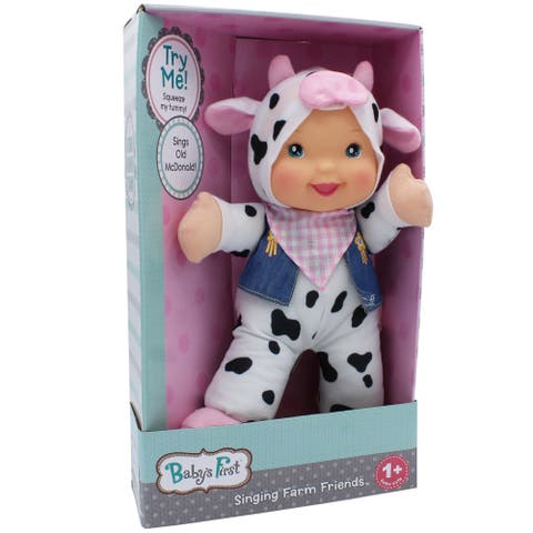 Goldberger Doll Farm Animal Friends Cow Bilingual