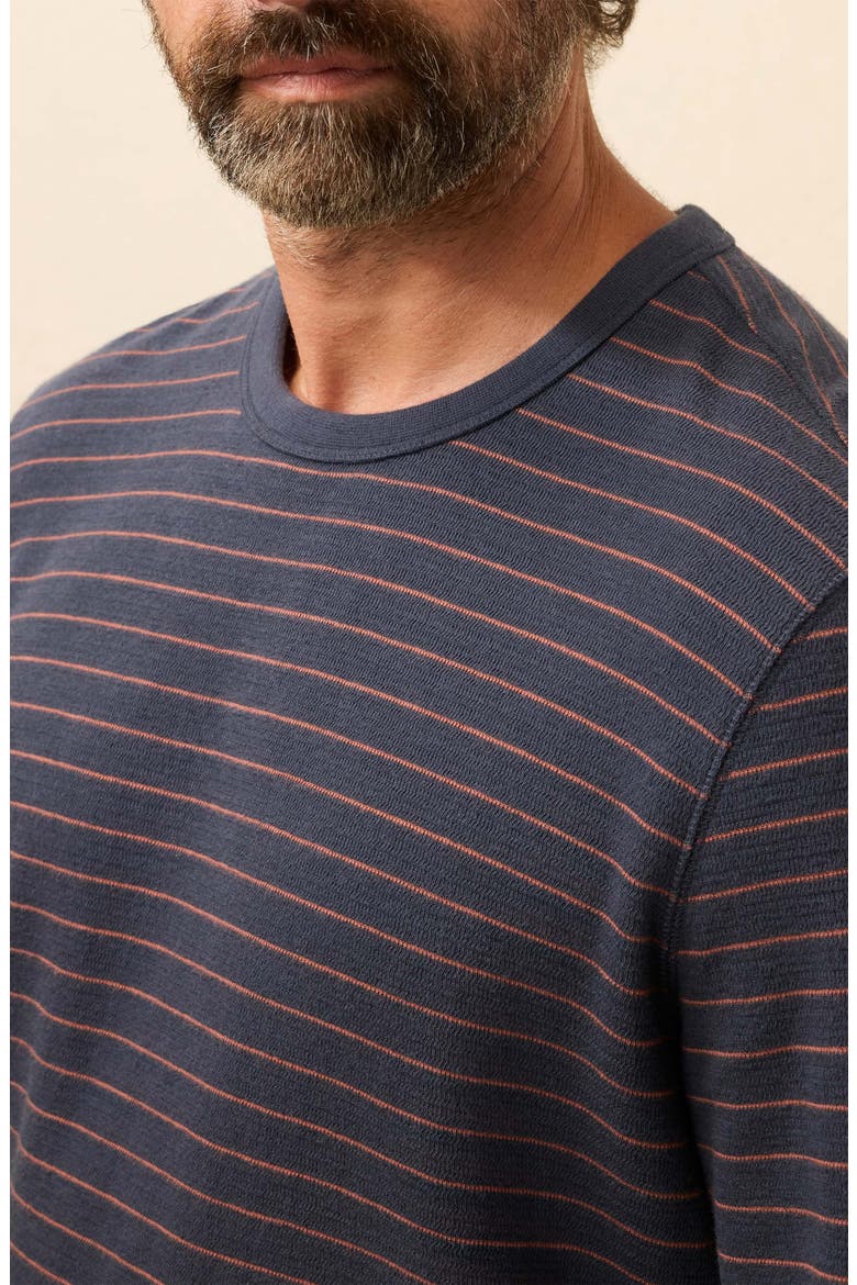 Double Knit Crewneck Sweater, Alternate, color, BLUE DUNE STRIPE