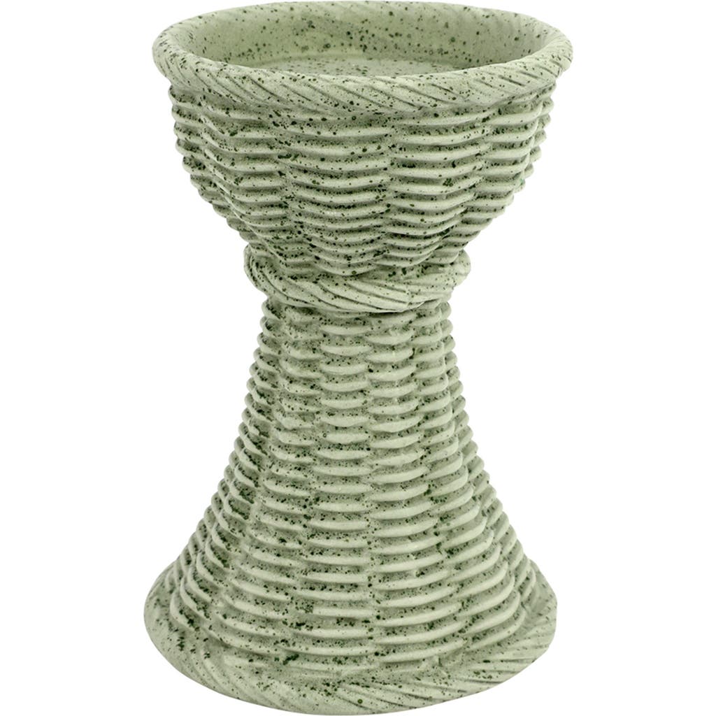 Vietri Casa Gray Medium Candle Stick In Green