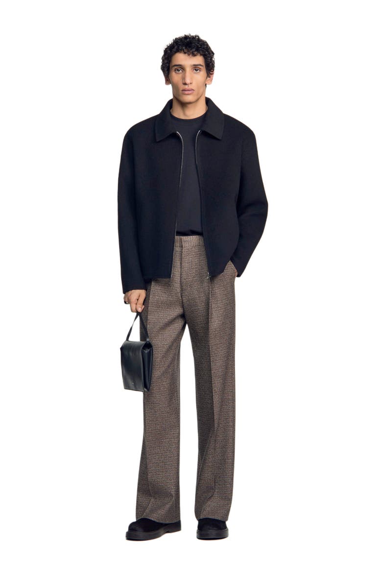 Wool zip-up jacket, Alternate, color, Black