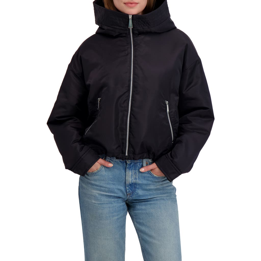 Laundry By Shelli Segal Faux Shearling Lined Hooded Jacket In Blue