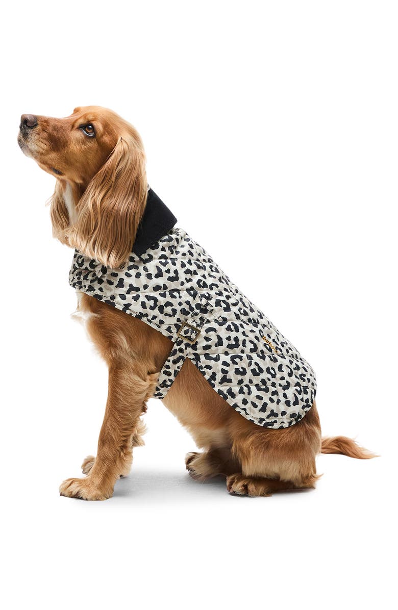 Barbour Harley Quilted Leopard Dog Coat, Alternate, color, Jasmine Leopard
