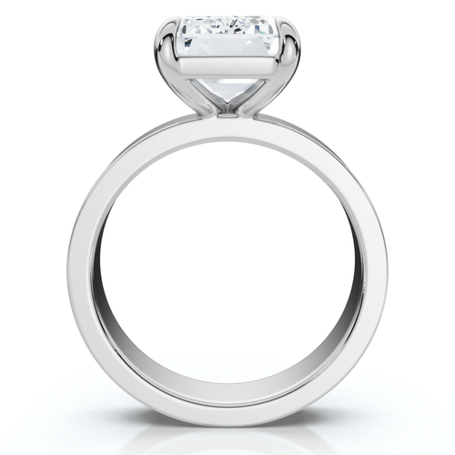 Bliss Diamond 4ct Emerald Diamond Cigar Band Engagement Ring 14k Gold Or Platinum Lab Grown In Silver