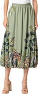 CIEBON Andrey Printed Midi Skirt