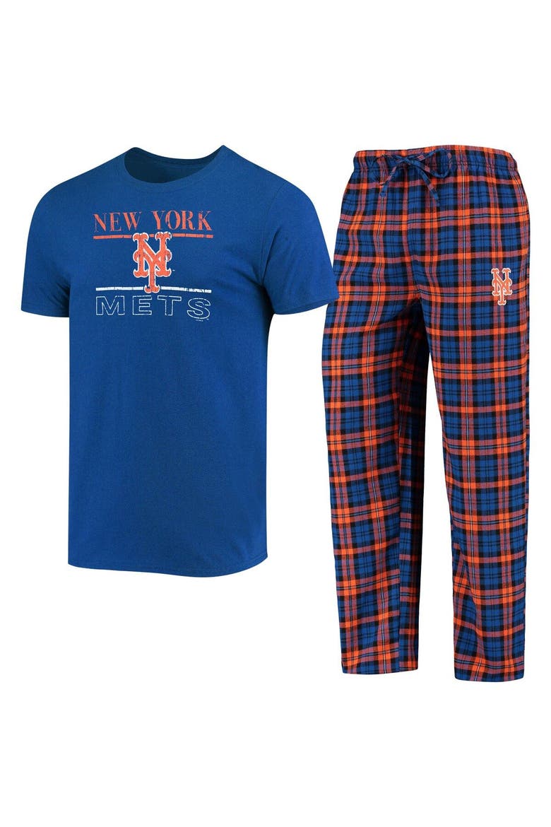 Men's Concepts Sport Royal/Orange New York Mets Lodge T-Shirt & Pants Sleep Set, Main, color, Royal