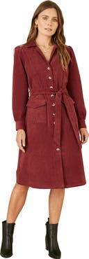 Yumi Cord Midi Shirt Dress