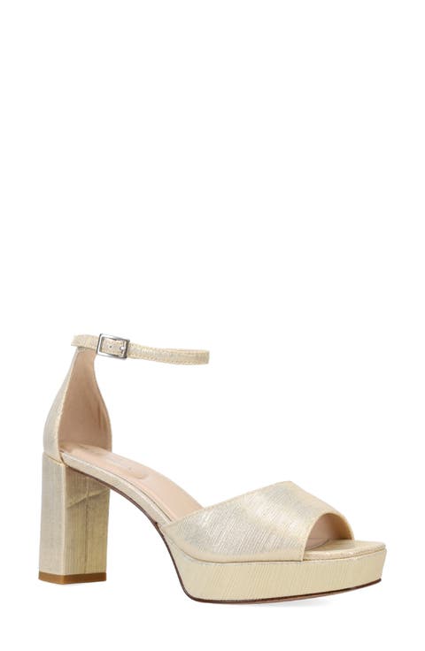 Pearly Ankle Strap Platform Sandal (Women)