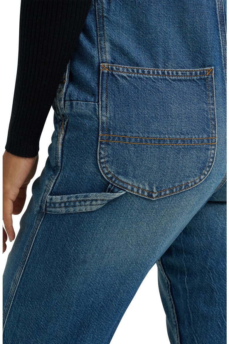 Slim Straight Leg Denim Overalls, Alternate, color, BOLD TAKE