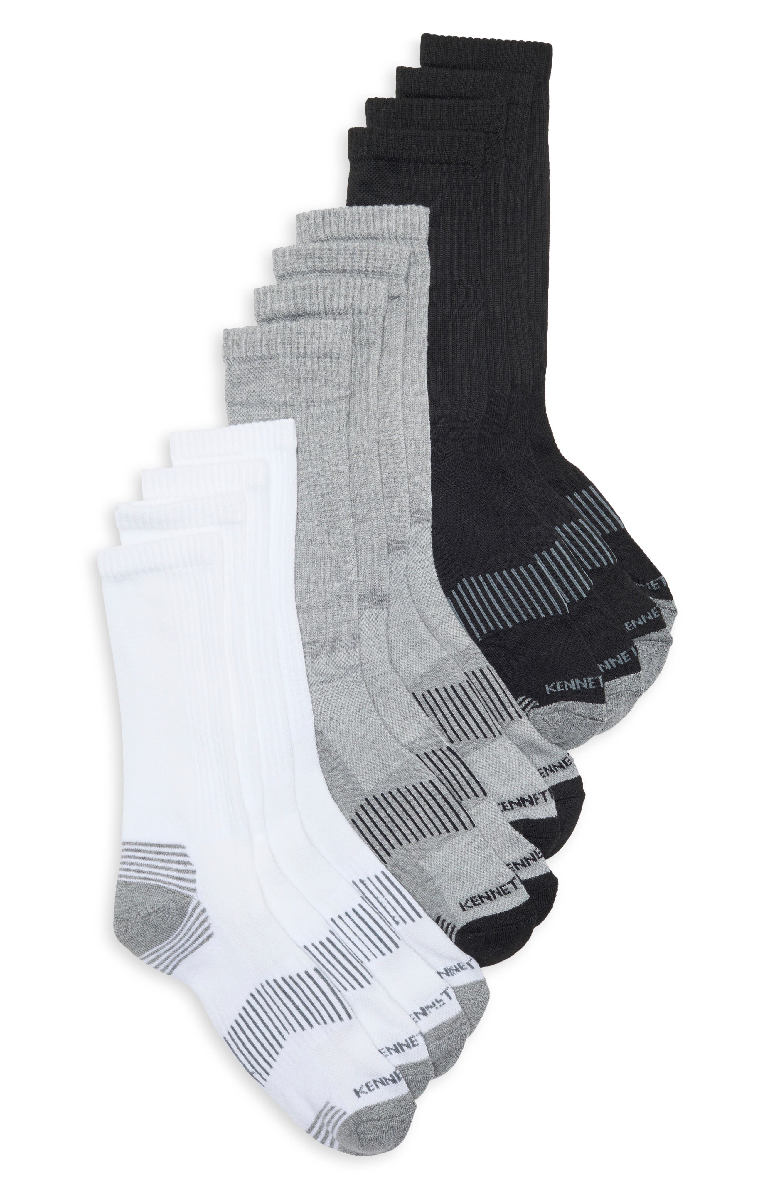 6-Pack Assorted Cushioned Crew Length Socks