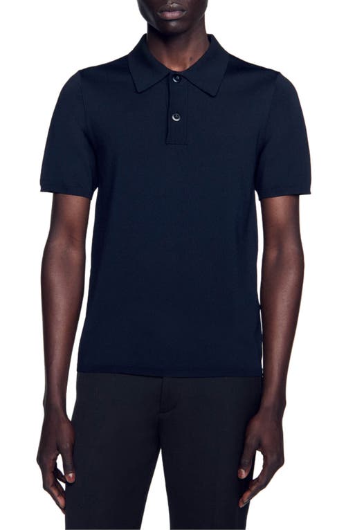 Sandro Short-sleeve Knitted Polo Shirt In Black