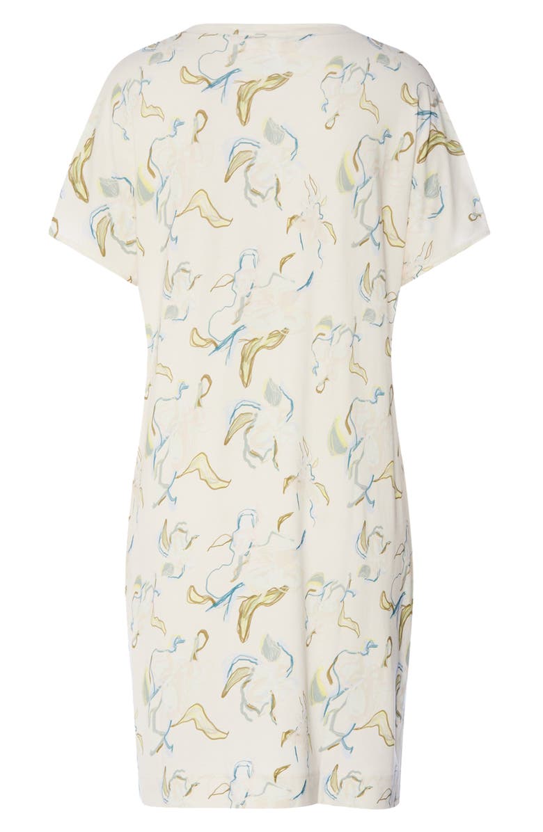 Hanro Sleep & Lounge Short Sleeve Nightgown, Alternate, color, Flowing Paint