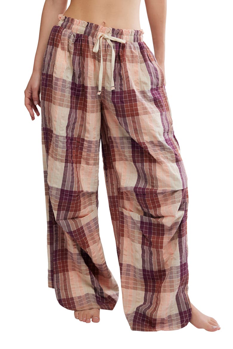 Find the Time Wide Leg Pajama Pants, Main, color, PEACH COMBO