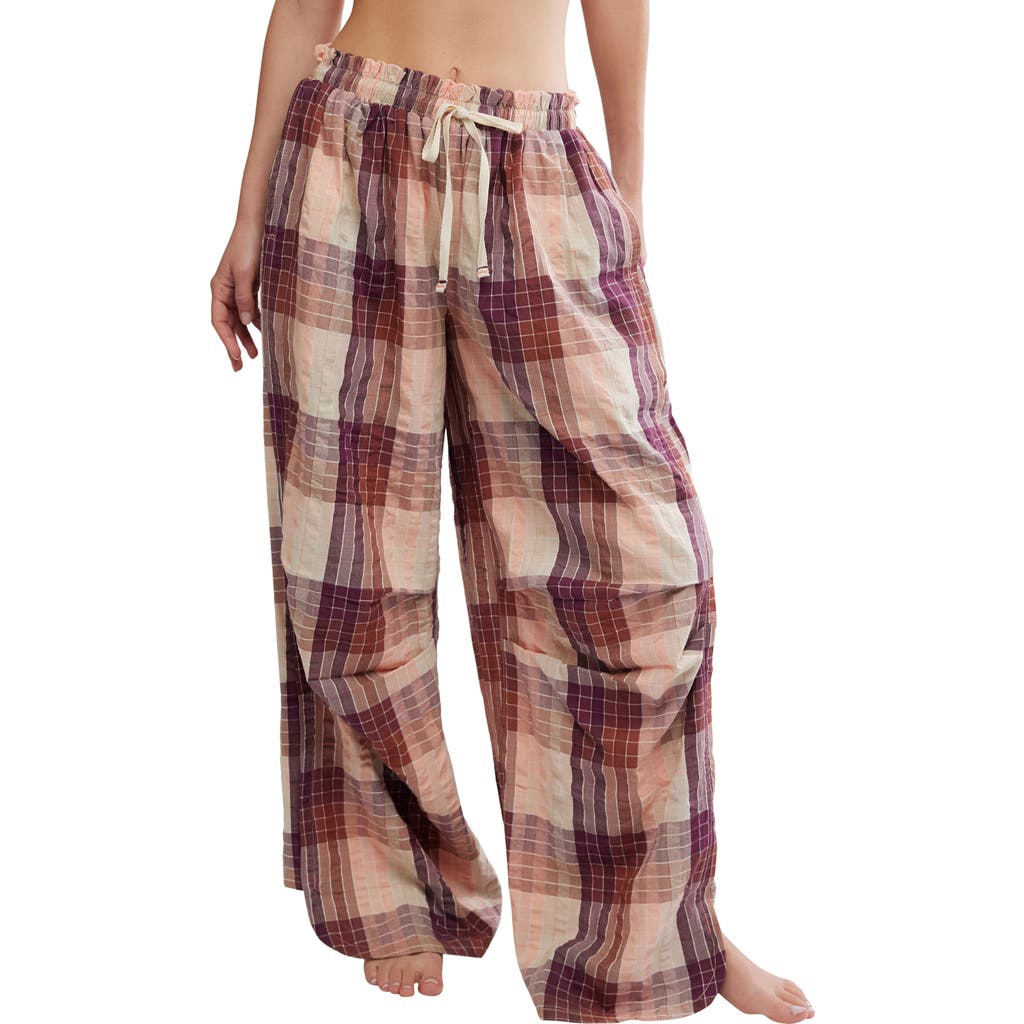 Free People Find The Time Wide Leg Pajama Pants In Orange