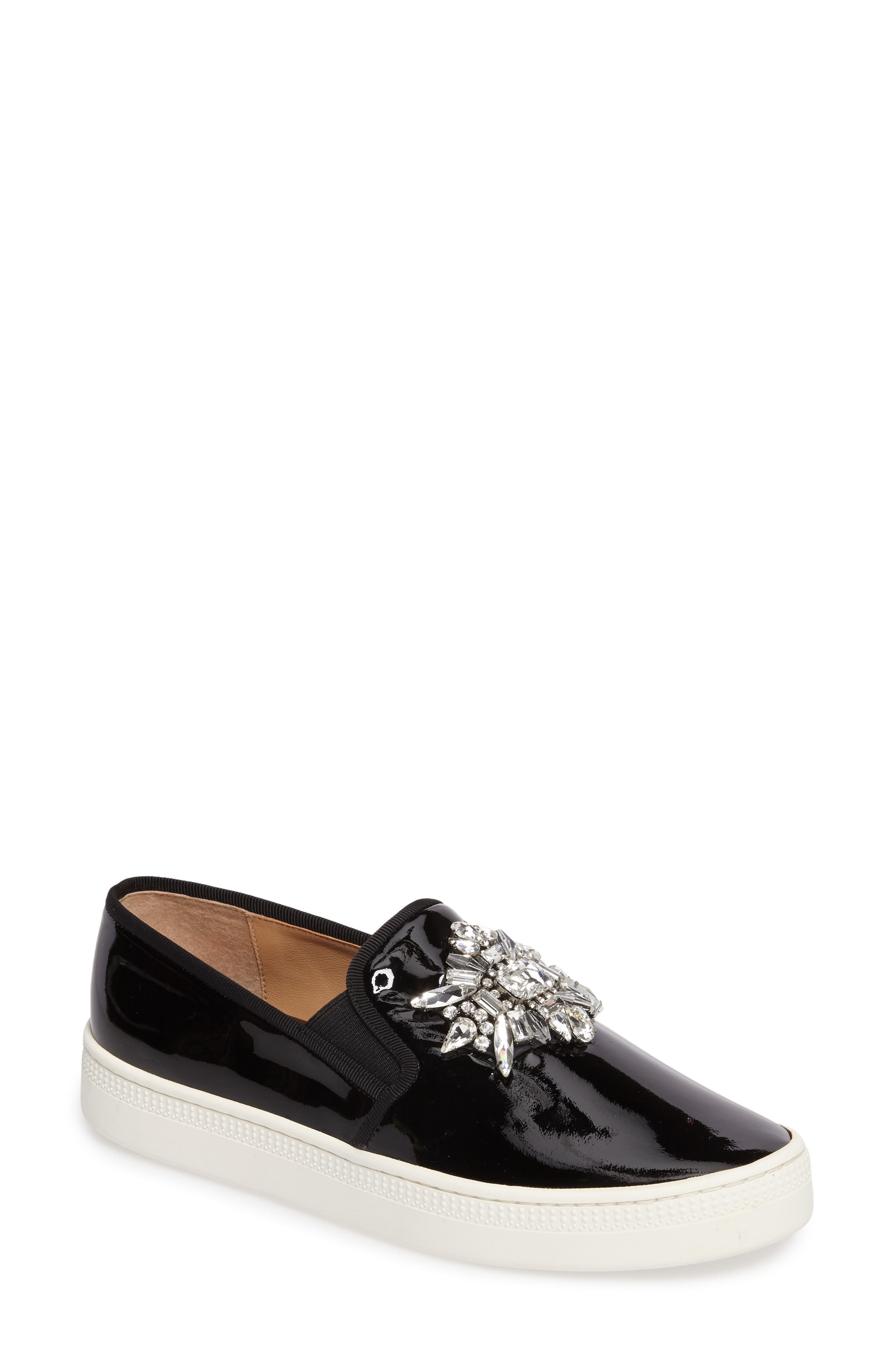 Badgley Mischka Collection Badgley Mischka Barre Crystal Embellished Slip-On Sneaker, Main, color, 