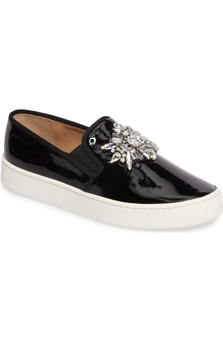Badgley Mischka Collection Badgley Mischka Barre Crystal Embellished Slip-On Sneaker, Main, color,