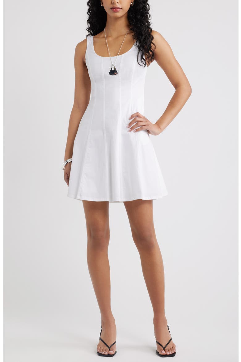 Seam Fit & Flare Poplin Minidress, Main, color, WHITE