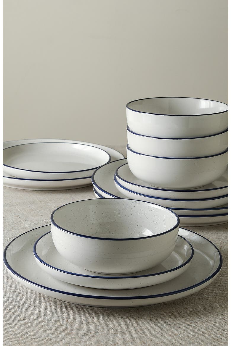 Ezra Stoneware 24-Piece Dinnerware Set, Alternate, color, Blue