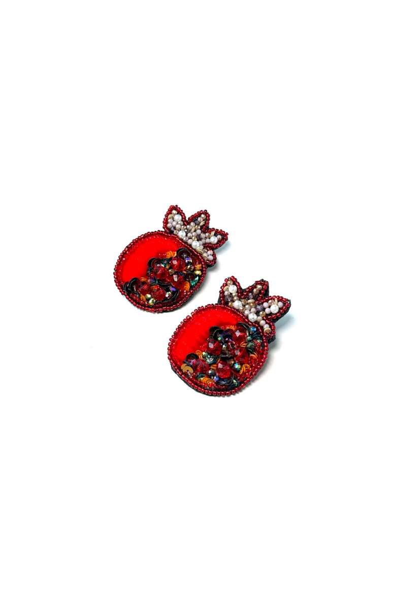 Anar Earrings, Alternate, color, Red