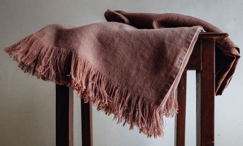 Cg Hunter Throw Blanket With Fringe In Brown