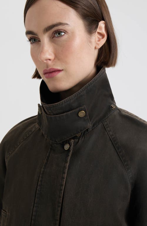 Hunter Ellie Coated Padded Longline Coat In Brown