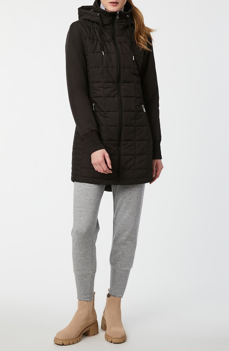 Bernardo Water Resistant Puffer Hooded Jacket & Tote, Alternate, color,