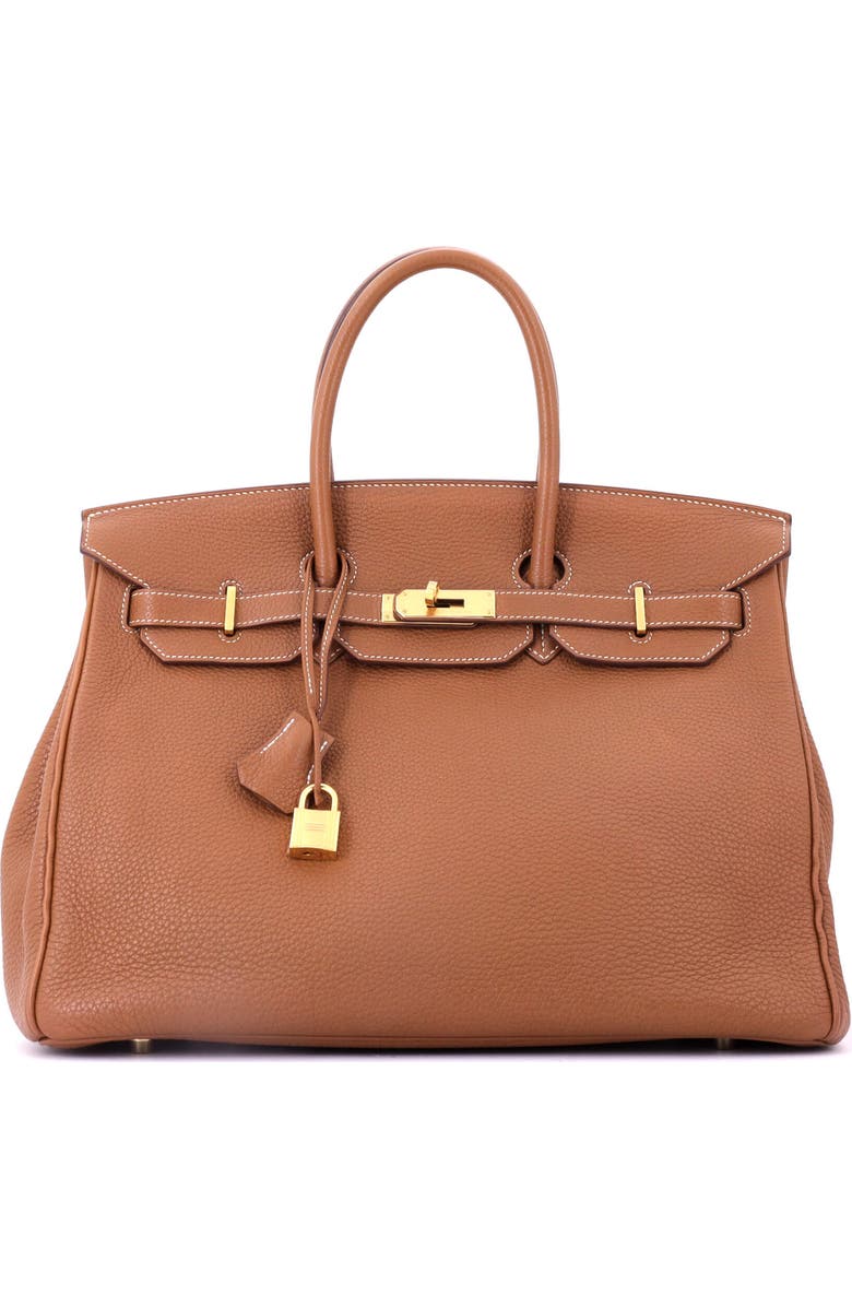 Pre-Owned Hermes Birkin Handbag Brown Togo with Gold Hardware 35, Main, color, Gold