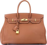 Pre-Owned Hermes Birkin Handbag Brown Togo with Gold Hardware 35