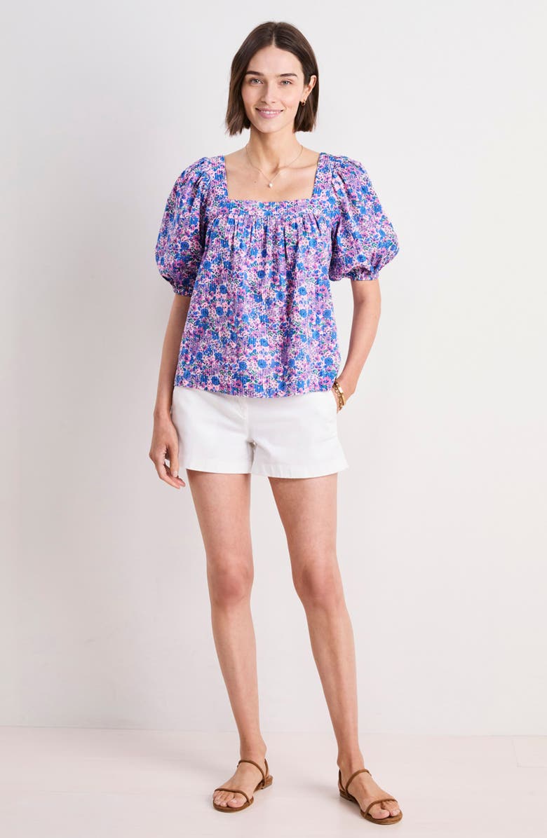 vineyard vines Short Sleeve Cotton Seersucker Top, Alternate, color, Helen Floral Sm