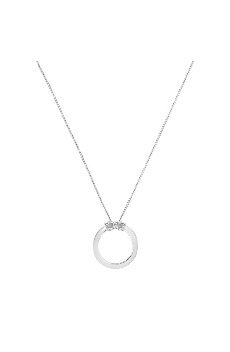 Haus of Brilliance Silver 1/10 Cttw Diamond Miracle-Set 2 Stone 'Together Forever' Pendant Necklace, Alternate, color, White
