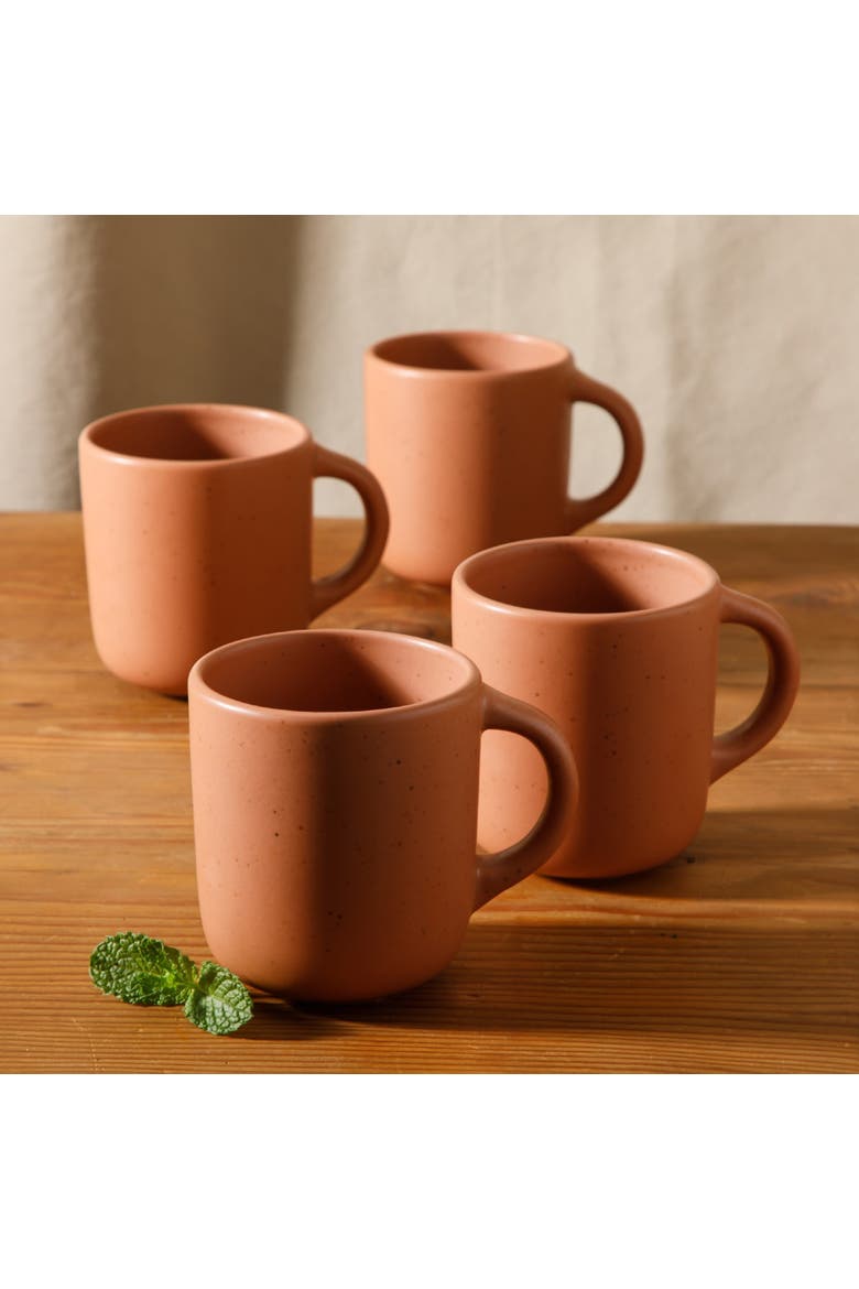 Corsica Clay 4 Piece Mug Set, Alternate, color, Burnt Apricot Terracotta