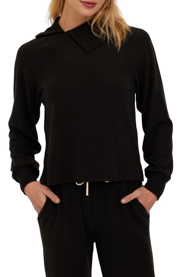 Slow Morning Pullover, Main, color, BLACK