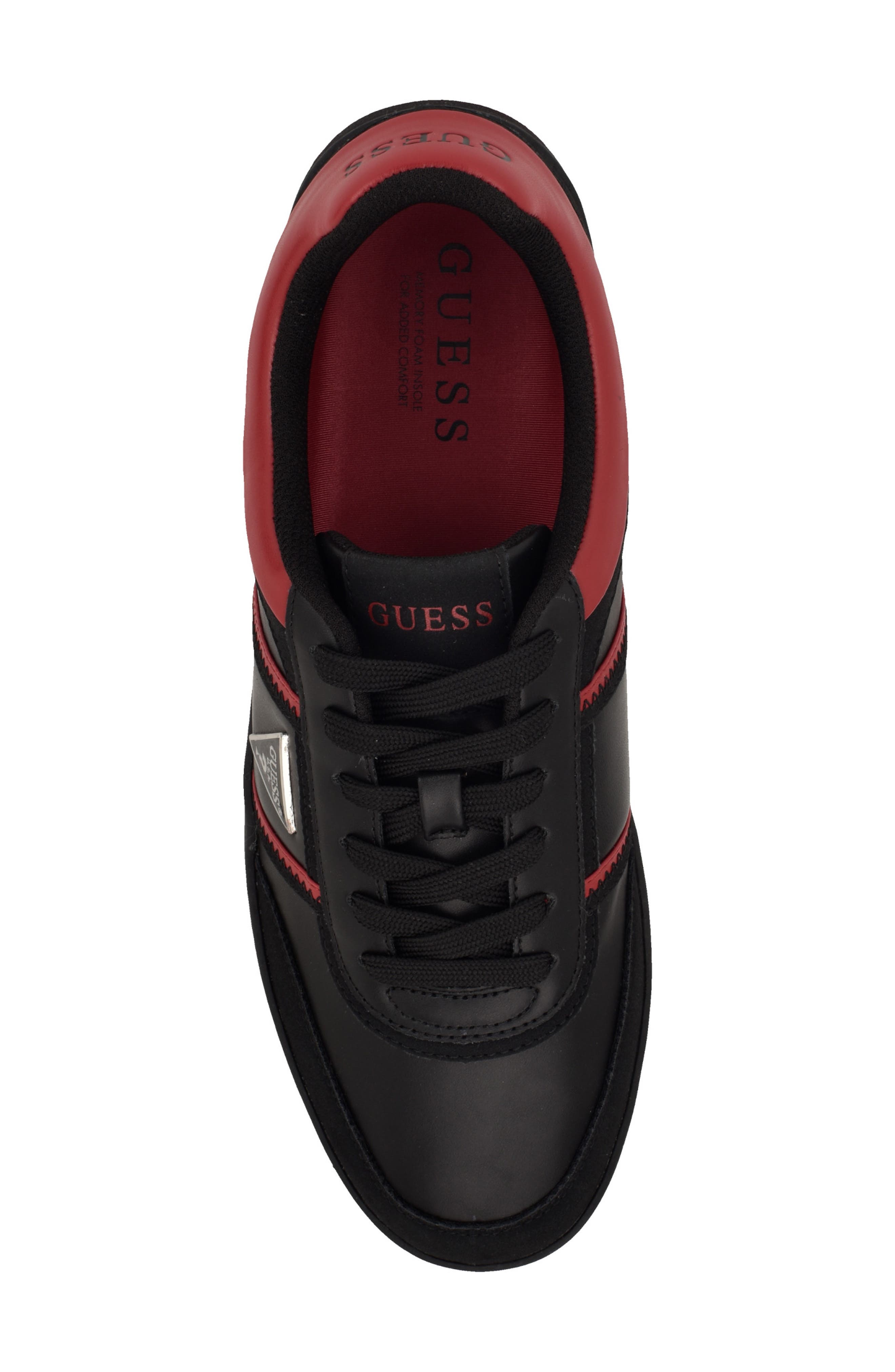 GUESS Lasen Sneaker, Alternate, color, Black/Red