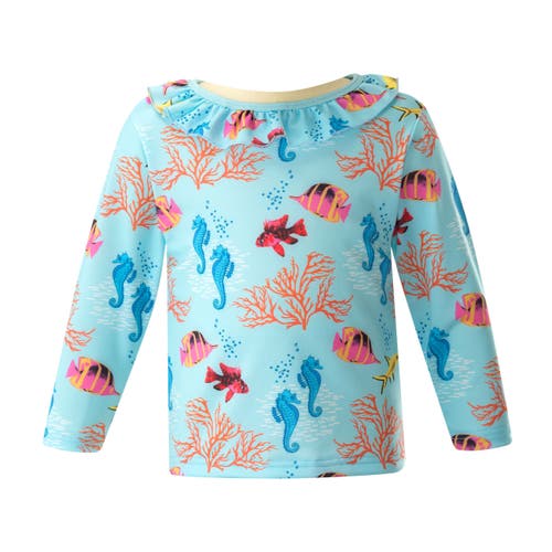 Rachel Riley Coral Reef Rashguard Set In Blue