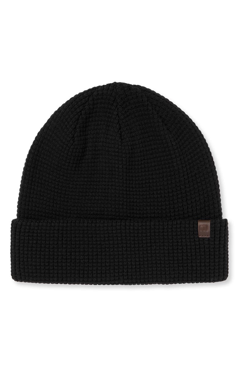 TravisMathew Cloud Waffle Beanie, Main, color, Black