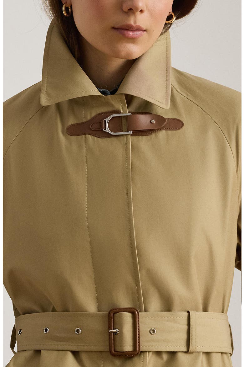 Belted Cotton Blend Trench Coat, Alternate, color, BIRCH TAN