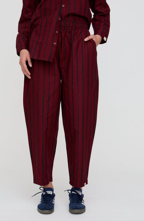 Turtledove London Organic Cotton Kate Barrel Leg Trousers In Red