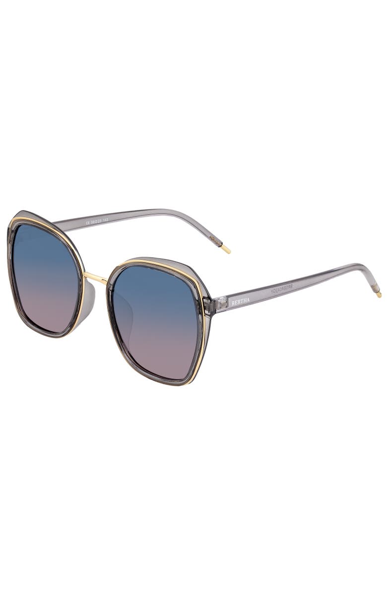 BERTHA Jade Polarized Sunglasses, Main, color, Grey/Blue