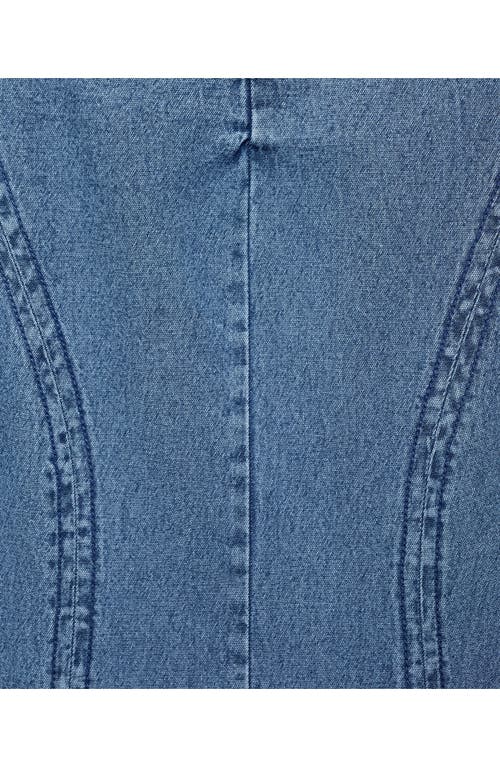 Mango Seam Detail Flare Denim Dress In Multi