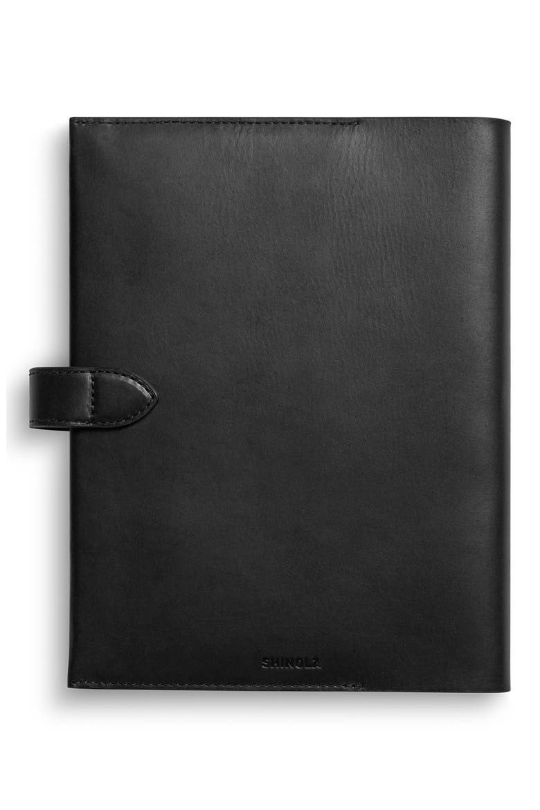 Snap Vachetta Leather Journal Cover, Alternate, color, BLACK