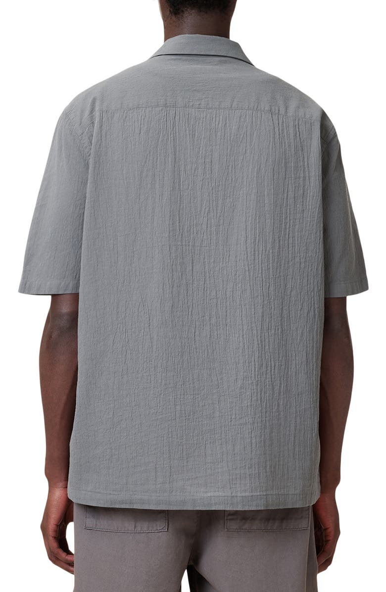 AllSaints Haven Short Sleeve Camp Shirt, Alternate, color, Pillar Grey