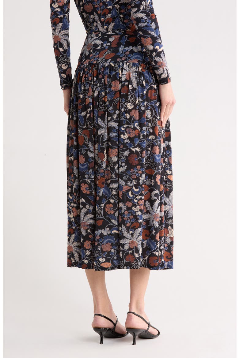 Blanche Pull-On Midi Skirt, Alternate, color, MOONLIGHT FLORAL
