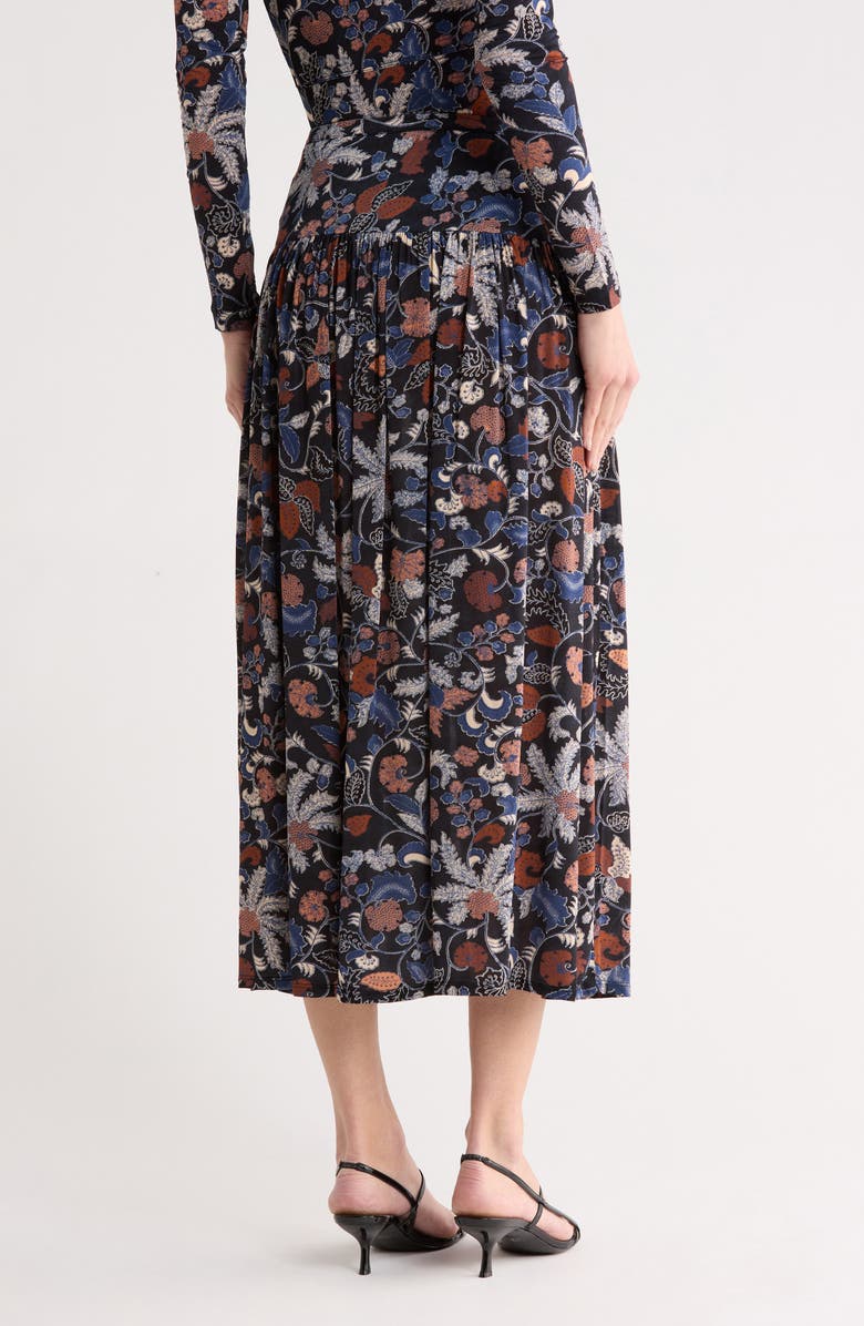 Ulla Johnson Blanche Pull-On Midi Skirt, Alternate, color, Moonlight Floral