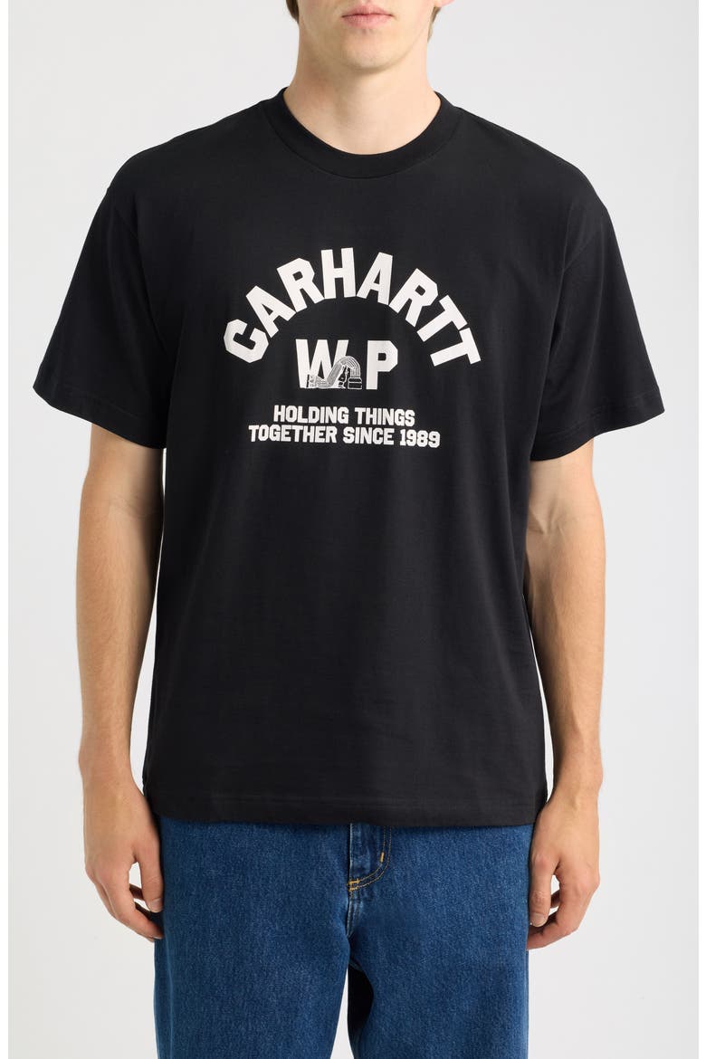 Column Organic Cotton Graphic T-Shirt, Main, color, BLACK