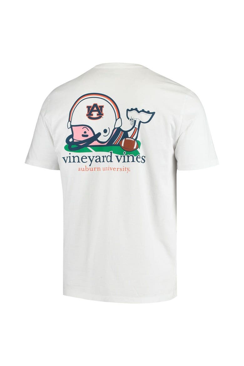 Men's Vineyard Vines White Auburn Tigers Football Whale T-Shirt, Alternate, color, White