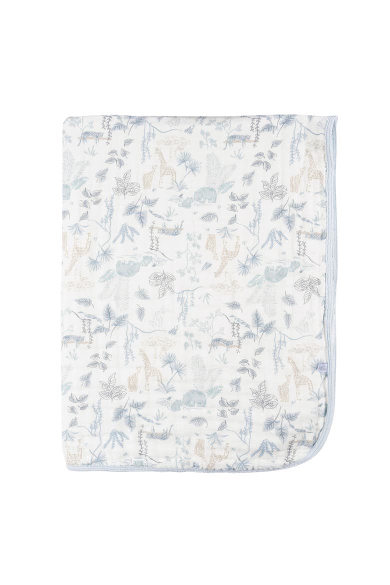 8Ply Muslin Blanket Pink Floral, Alternate, color, Ivory Jungle