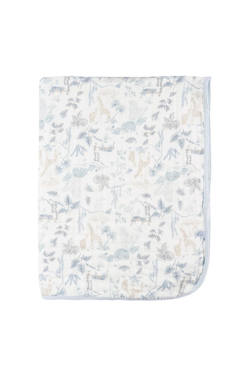 Just Born 8Ply Muslin Blanket Pink Floral, Alternate, color, Ivory Jungle