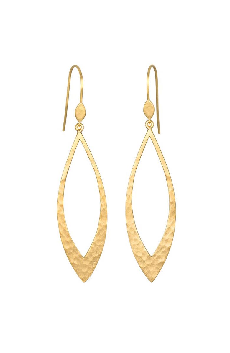 Satya Jewelry Emerging Beauty Gold Lotus Petal Earrings, Main, color, Gold