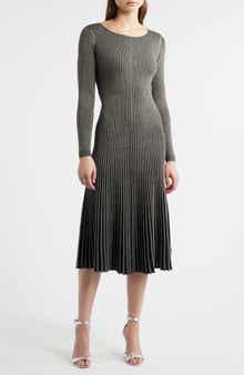 The Lillie Metallic Long Sleeve Rib Maxi Dress